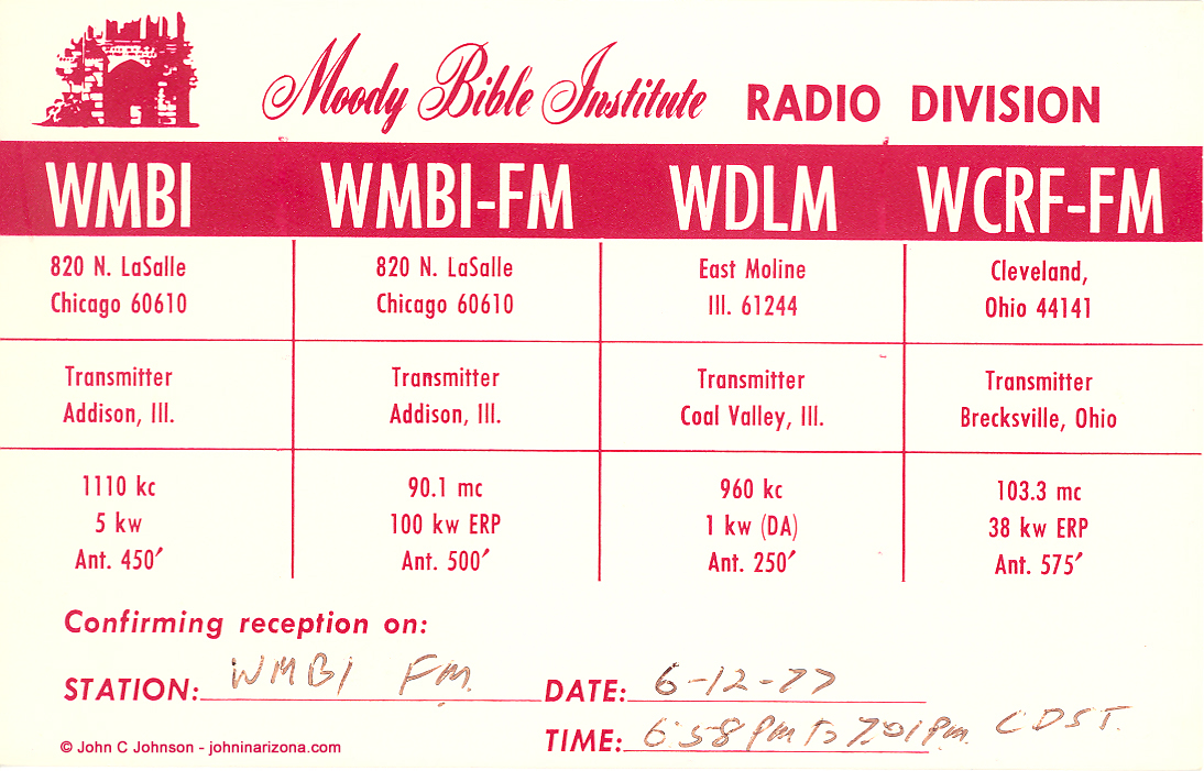 WMBI-FM 90.1 Radio Chicago, Illinois