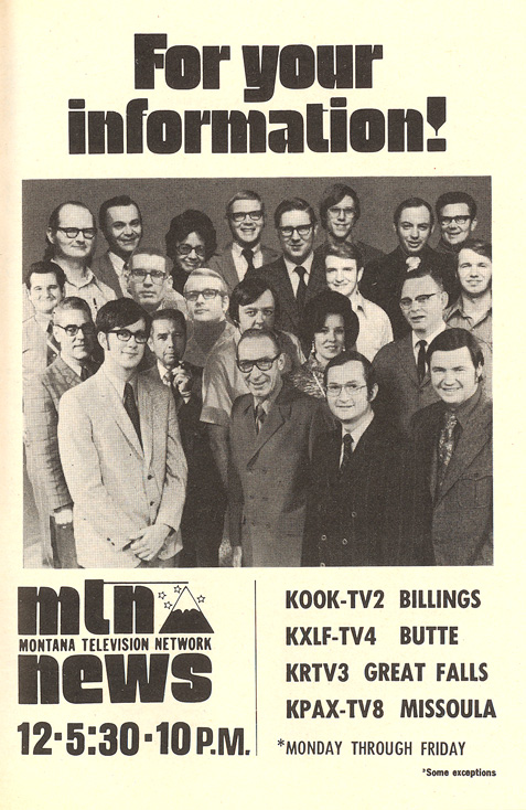 KOOK-TV Channel 2 Billings, MT 1972 MTN News Print Ad