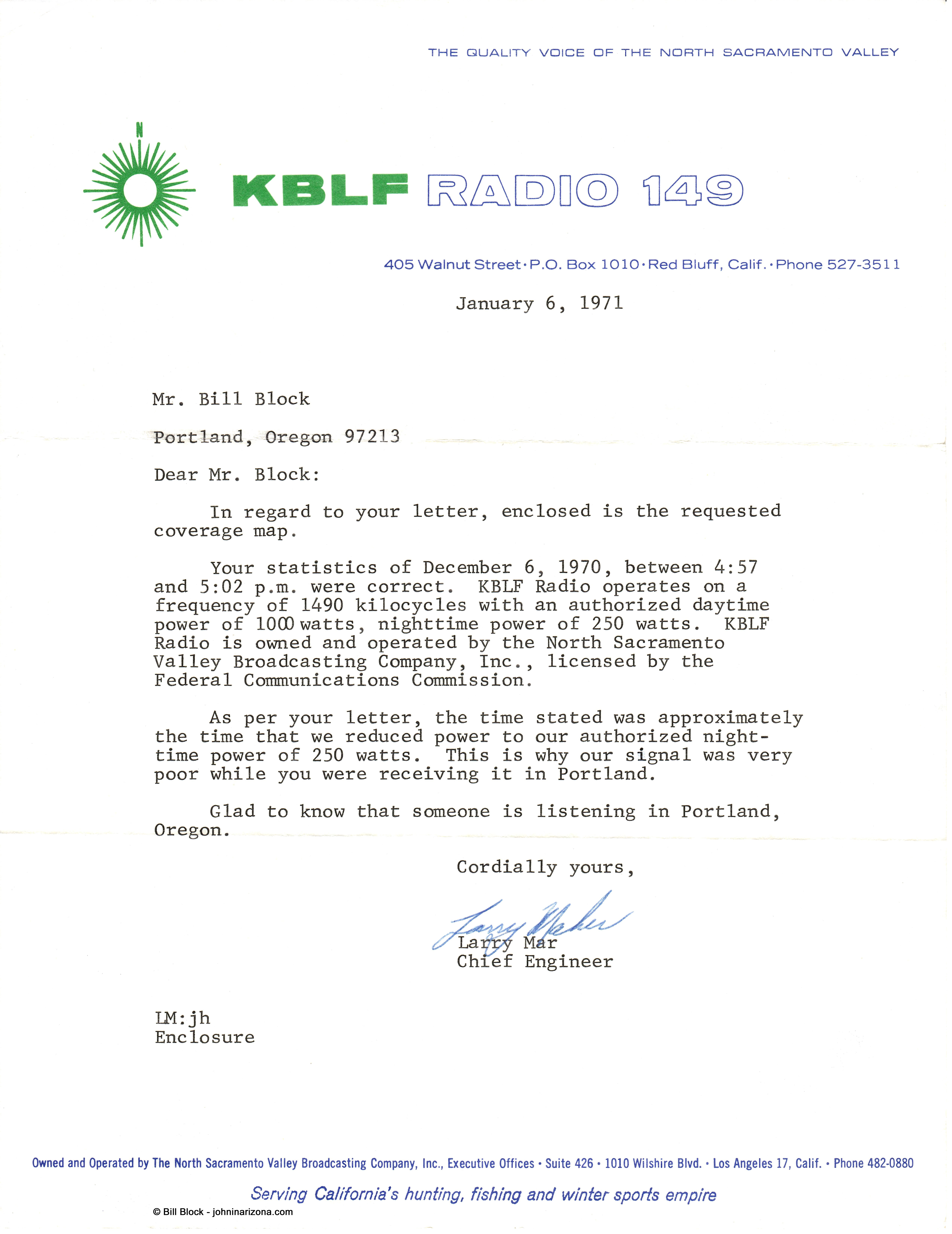 KBLF Radio 1400 Red Bluff, California