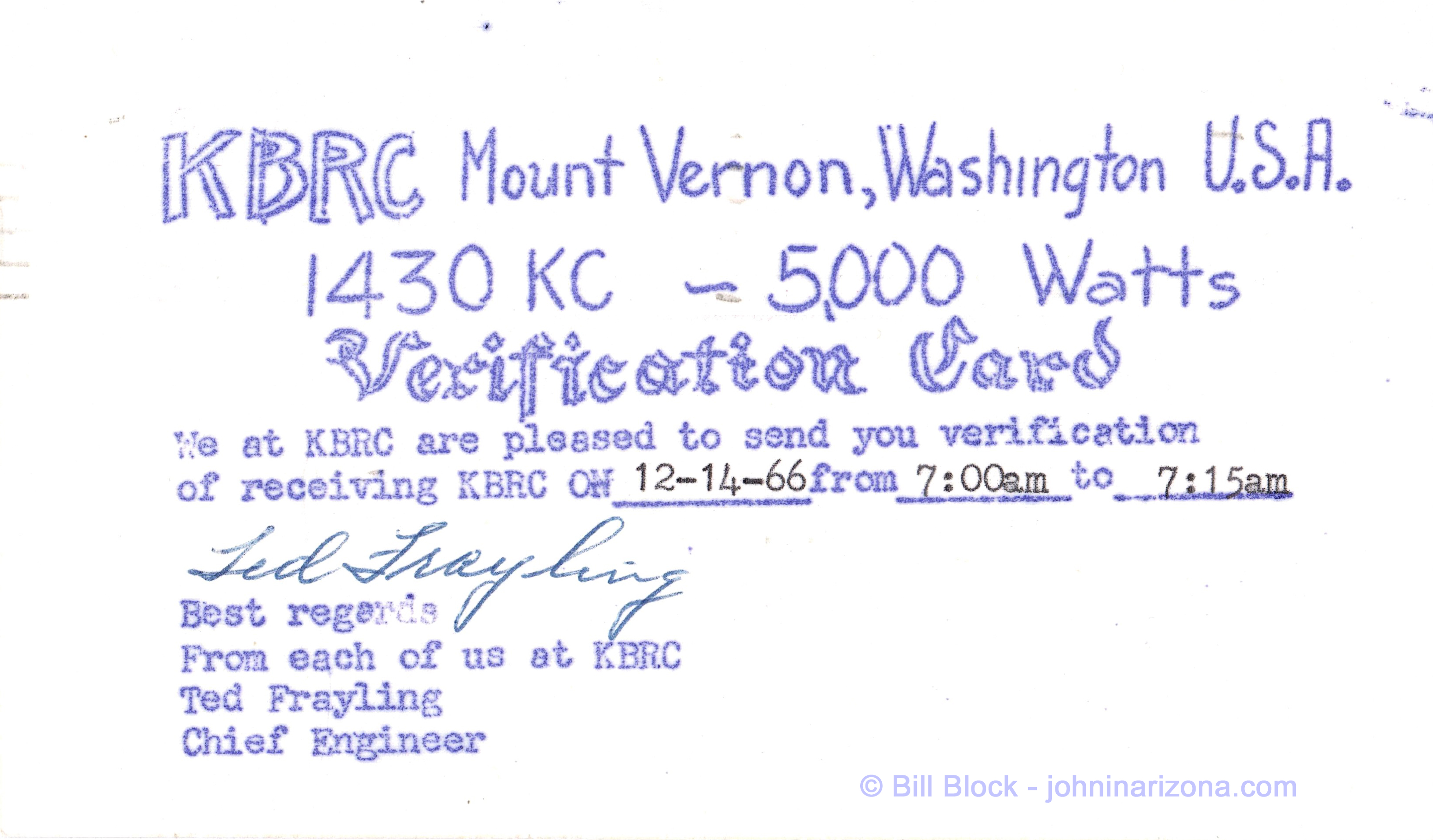 KBRC Radio 1430 Mount Vernon, Washington