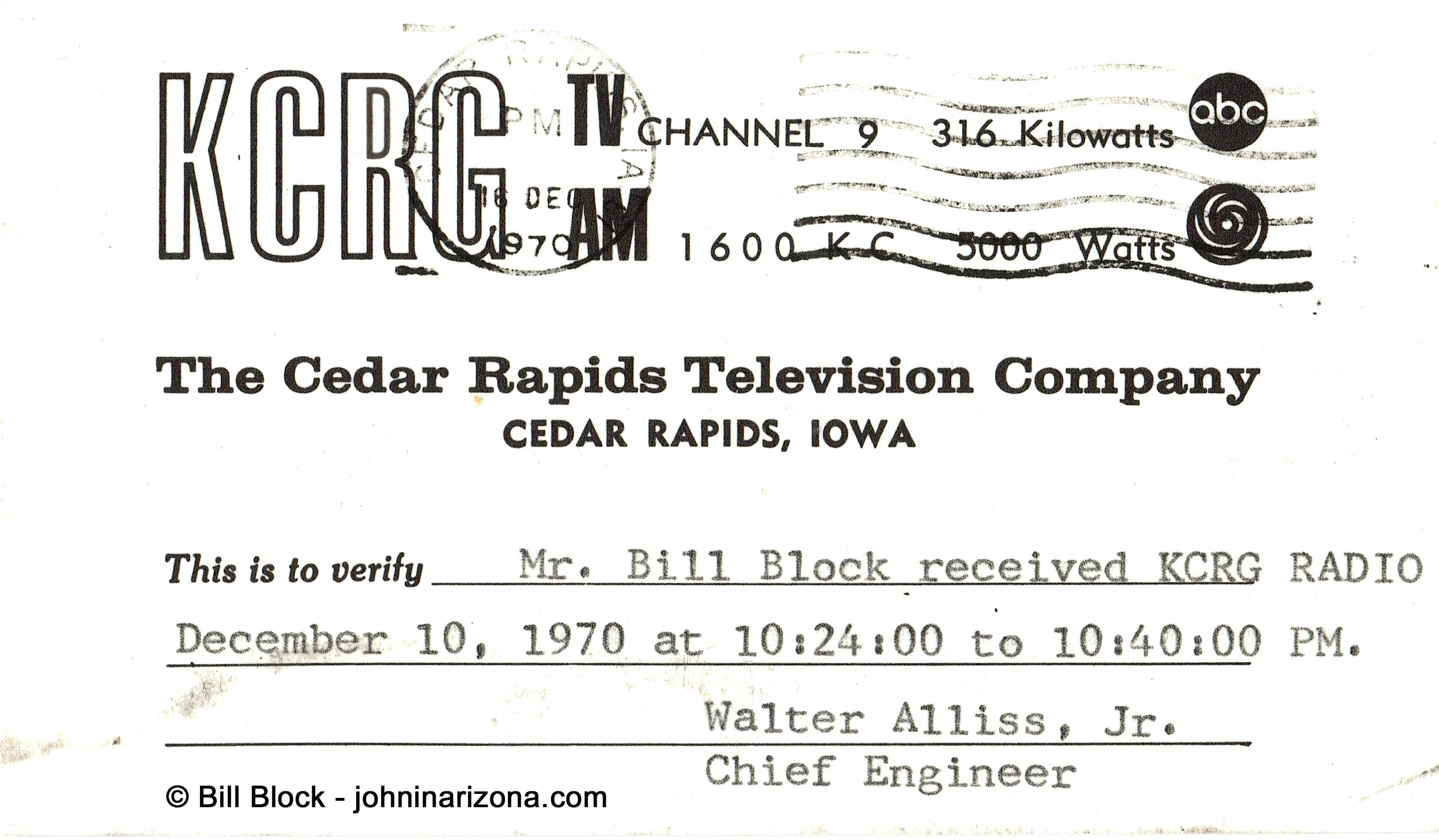 KCRG Radio 1600 Cedar Rapids, Iowa