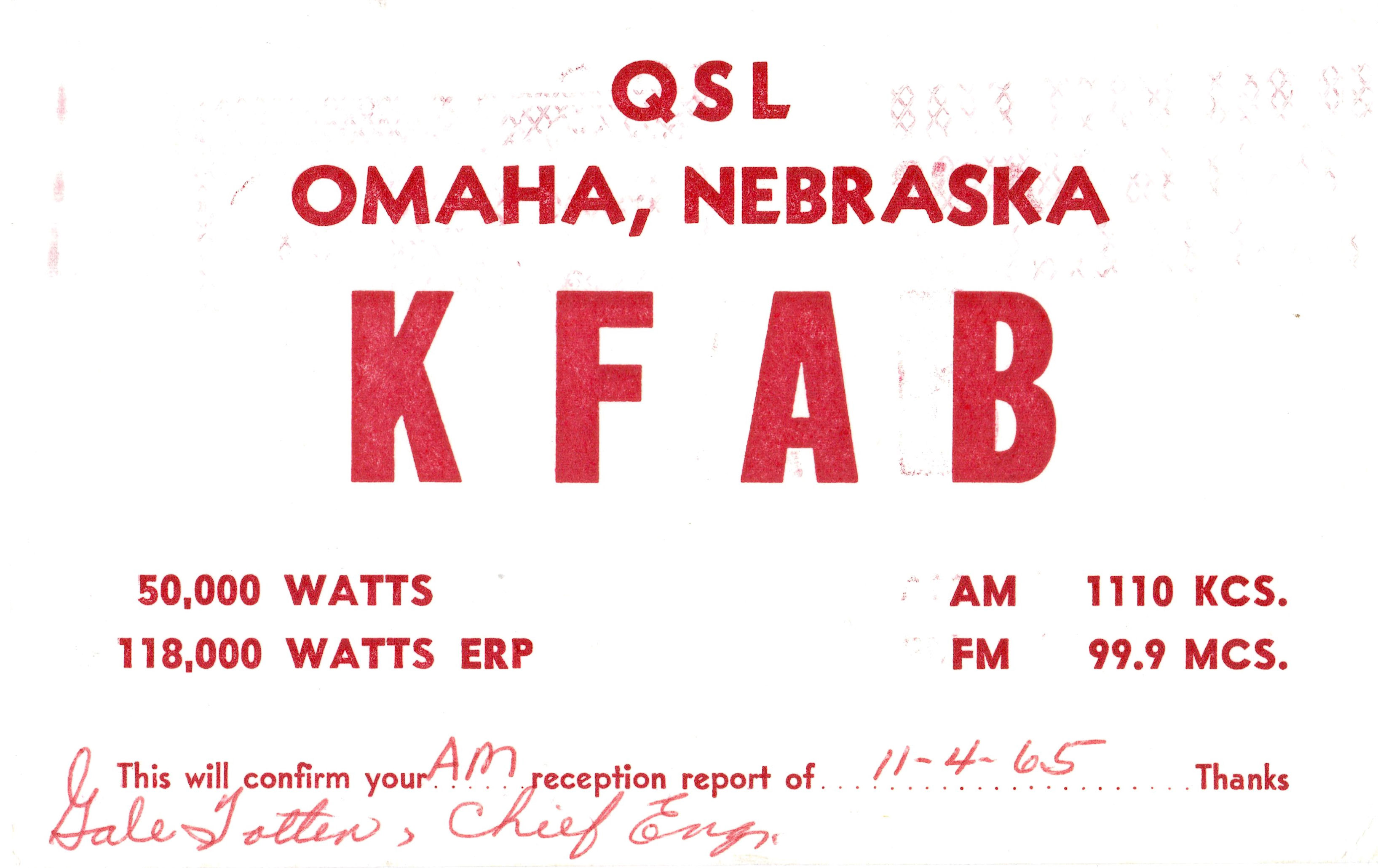 KFAB Radio 1110 Omaha, Nebraska