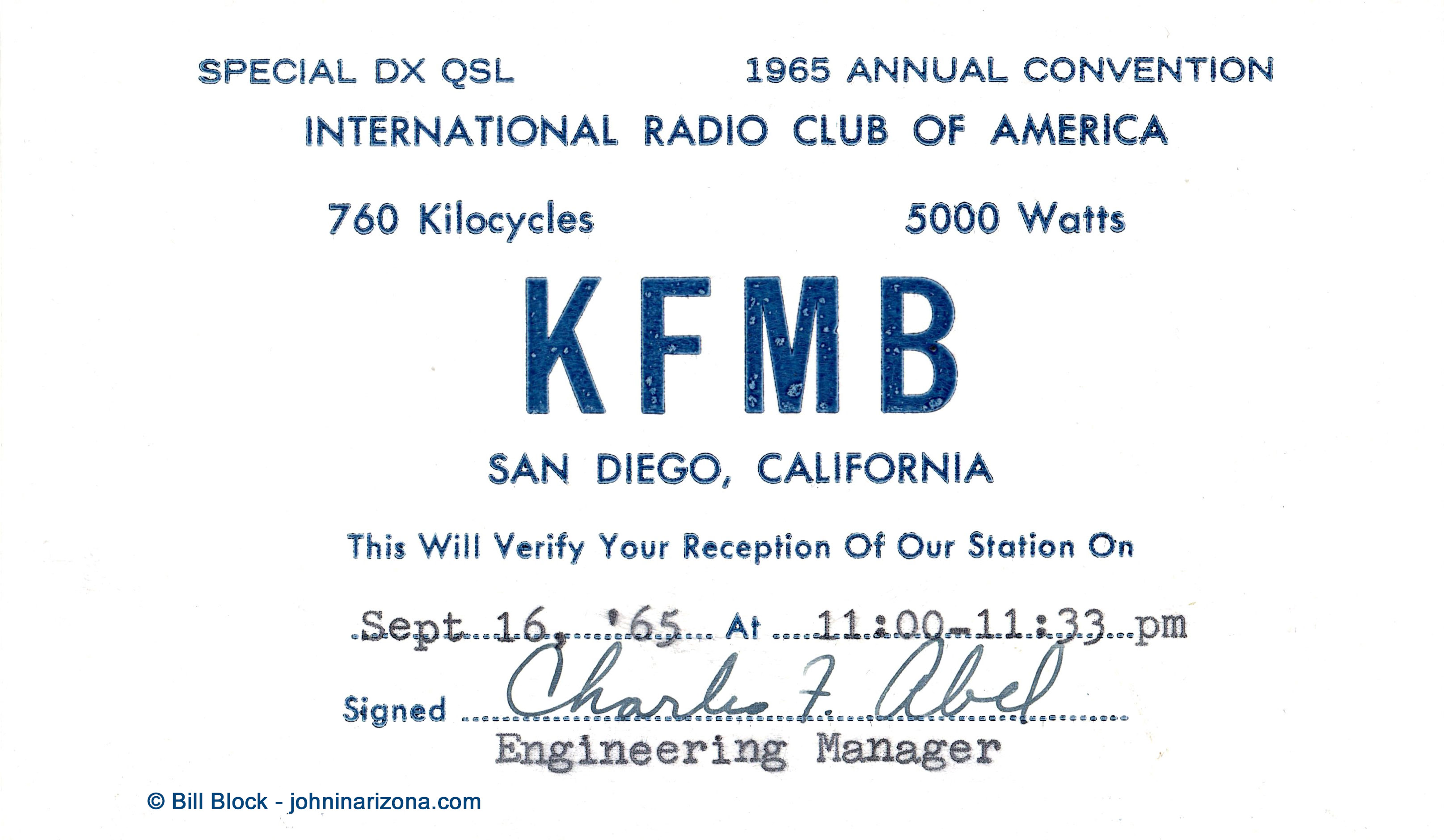KFMB Radio 760 San Diego, California