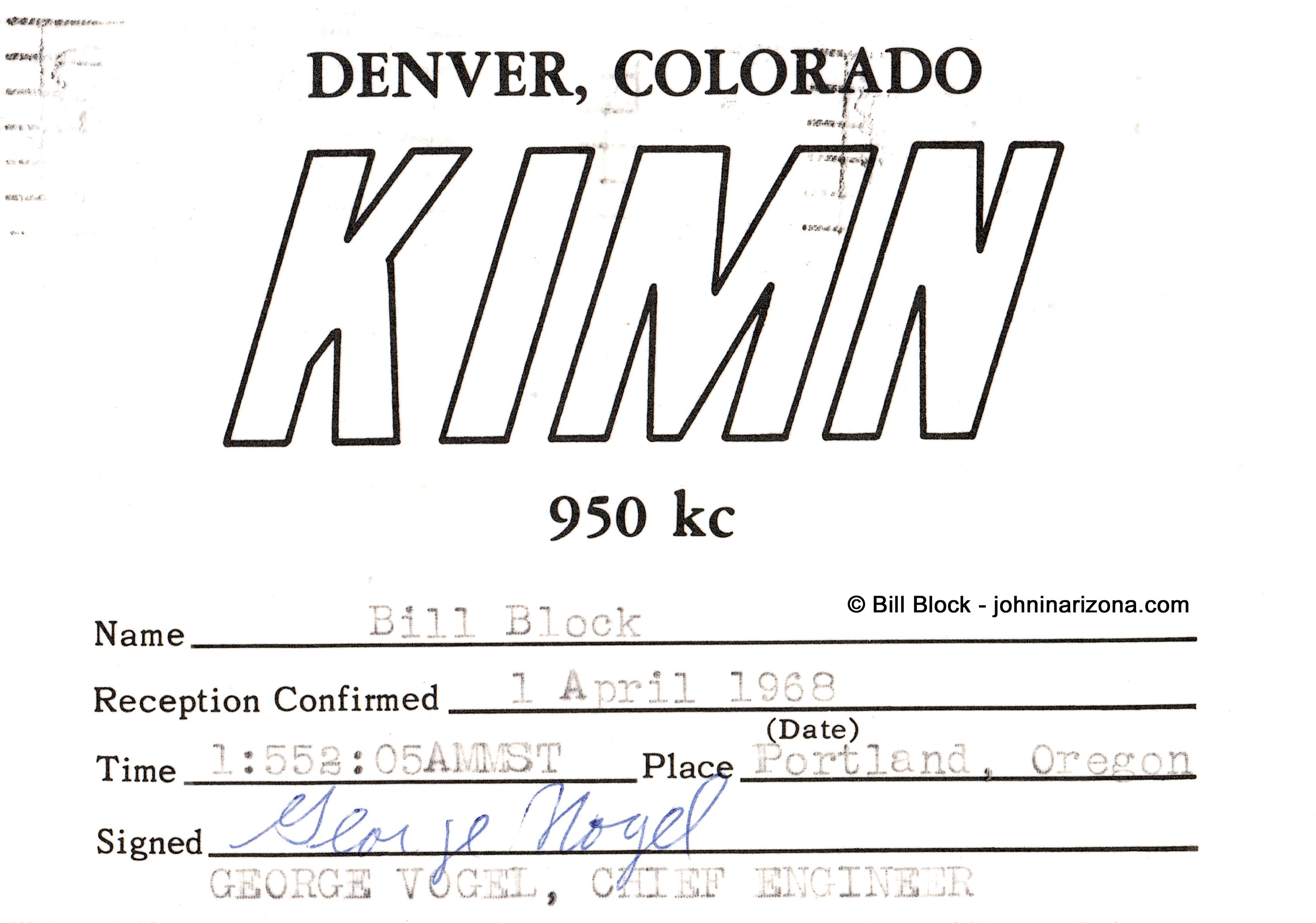 KIMN Radio 950 Denver, Colorado