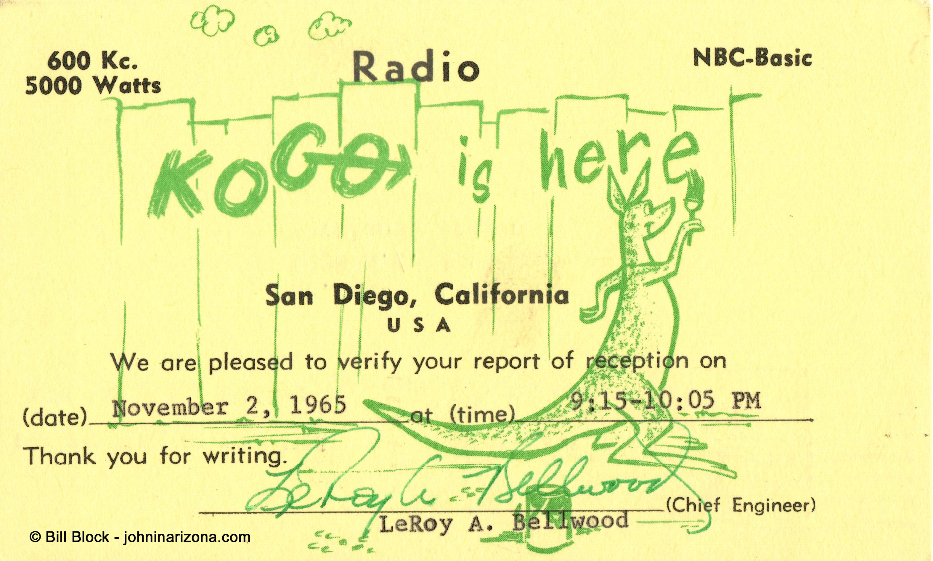 KOGO Radio 600 San Diego, California