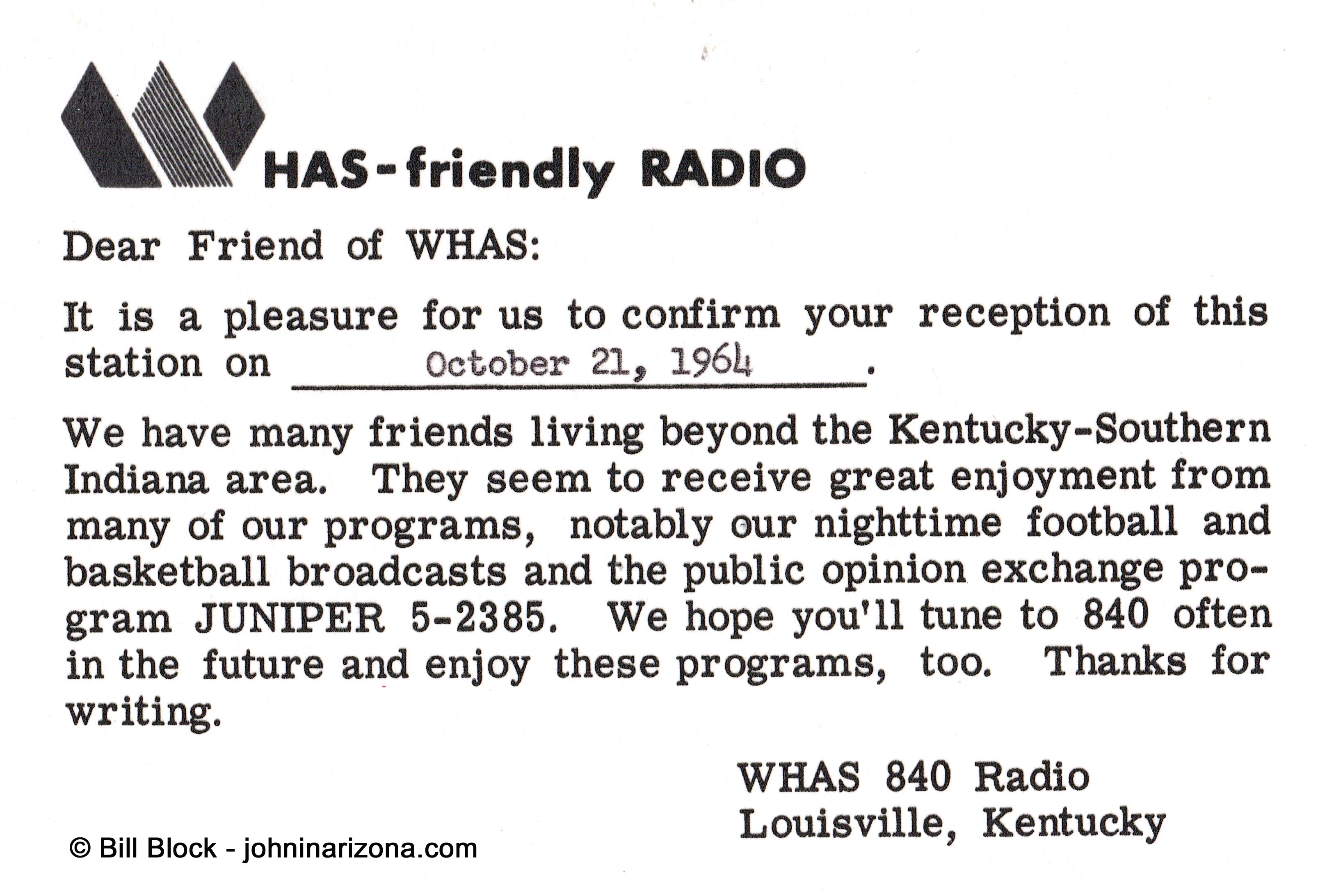 WHAS Radio 840 Louisville, Kentucky