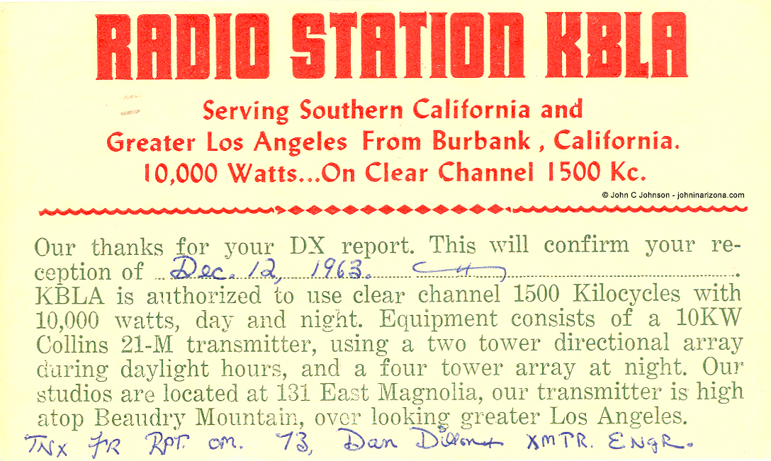KBLA Radio 1500 Burbank, California