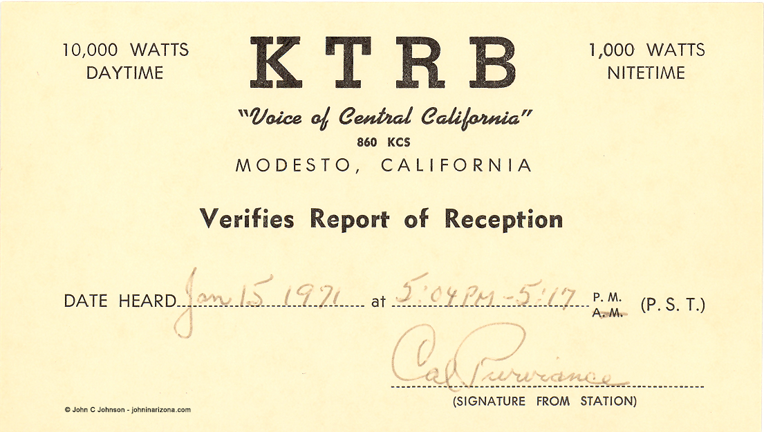 KTRB Radio 860 Modesto, California
