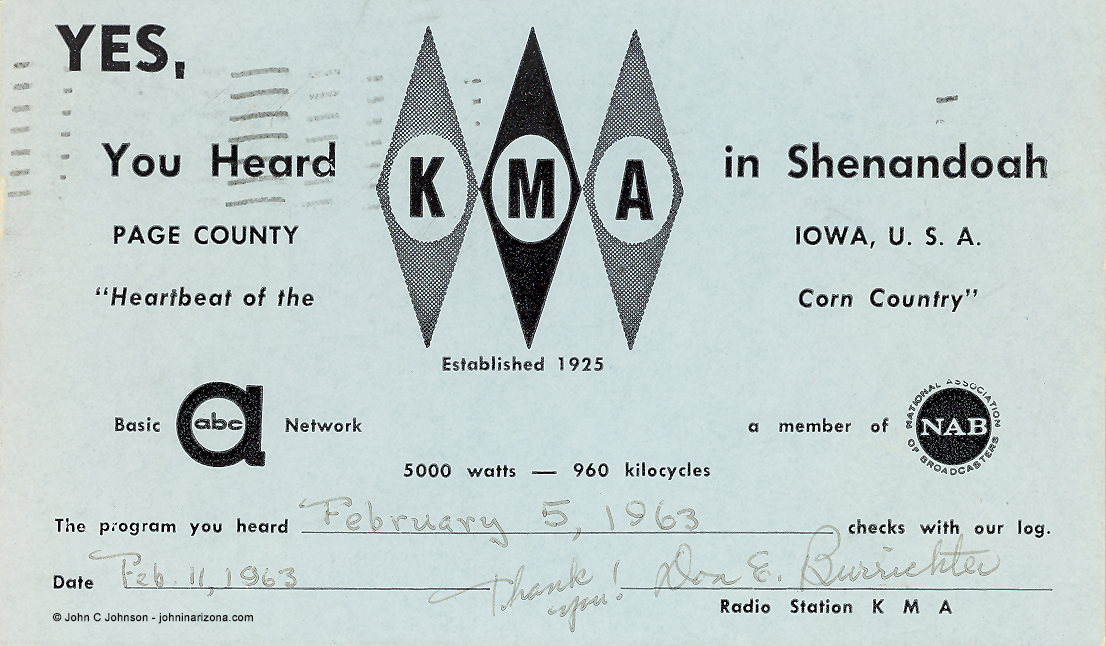 KMA Radio 960 Shenandoah, Iowa