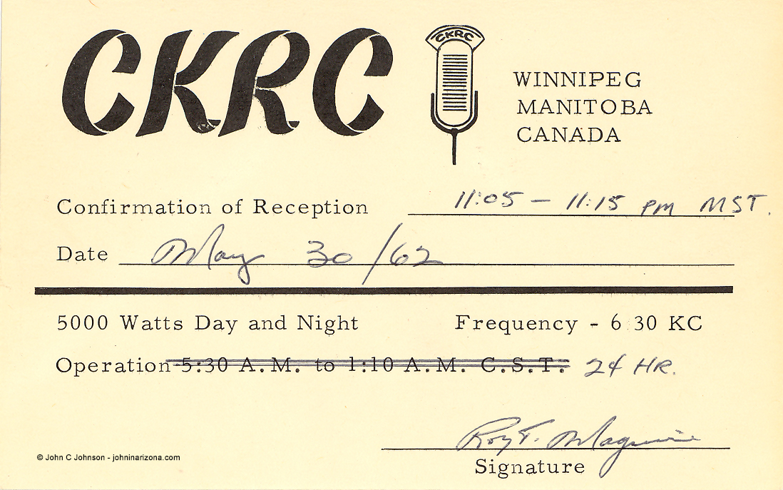 CKRC Radio 630 Winnipeg, Manitoba, Canada