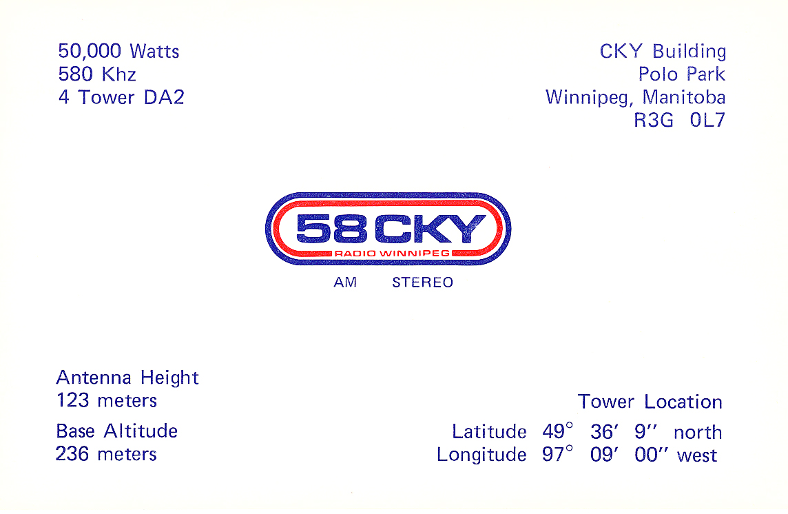 CKY Radio 580 Winnipeg, Manitoba, Canada