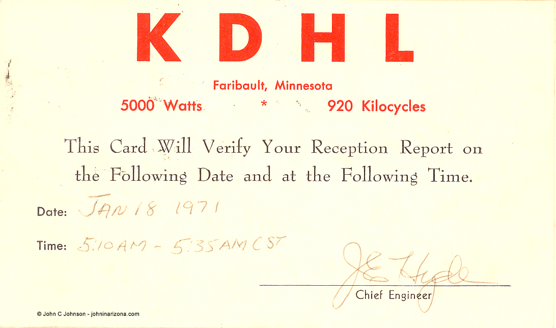 KDHL Radio 920 Faribault, Minnesota