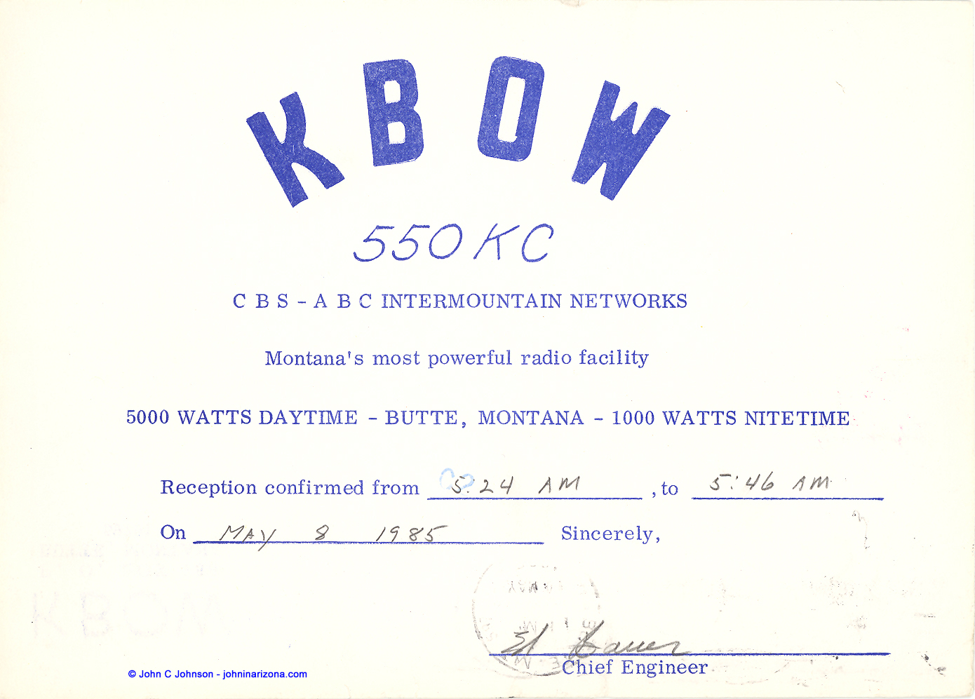 KBOW Radio 550 Butte, Montana