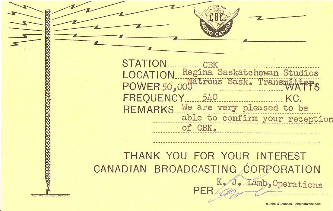 CBK Radio 540 Regina, Saskatchewan, Canada