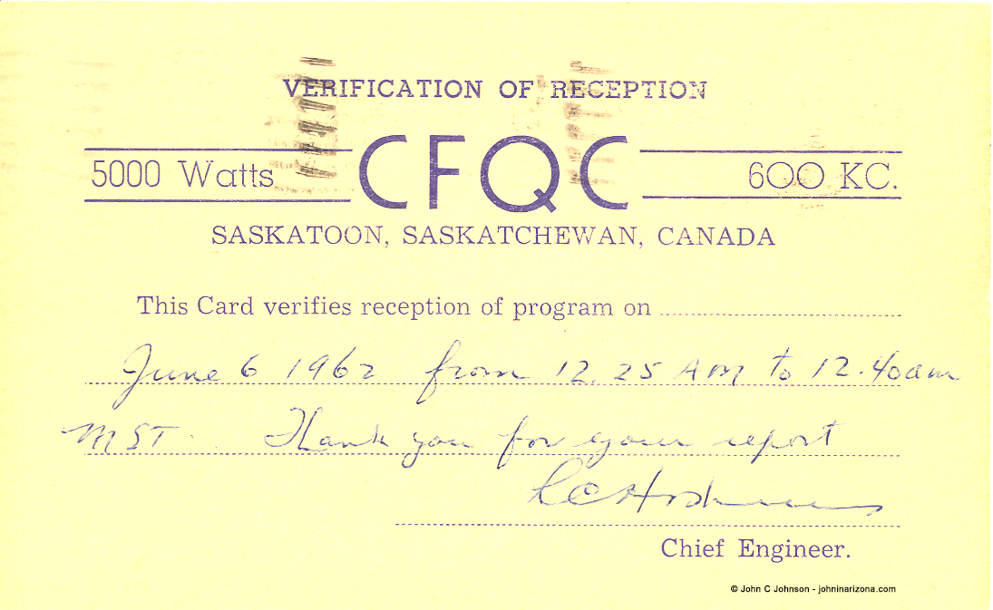 CFQC Radio 600 Saskatoon, Saskatchewan, Canada
