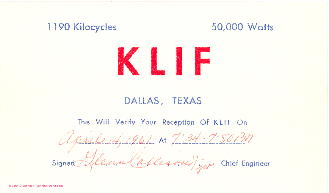 KLIF Radio 1190 Dallas, Texas