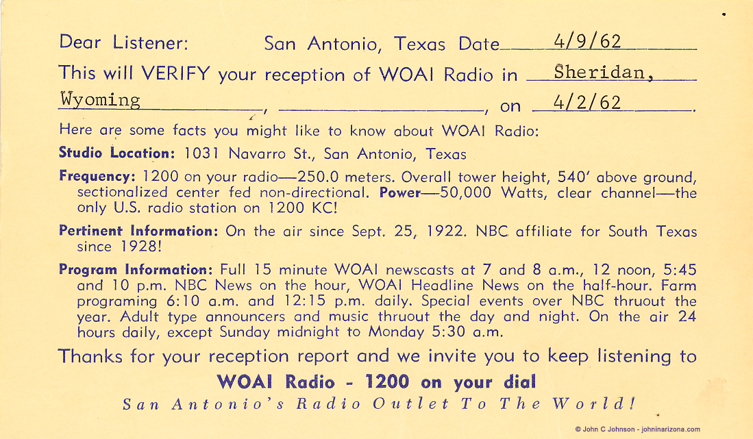 WOAI Radio 1200 San Antonio, Texas