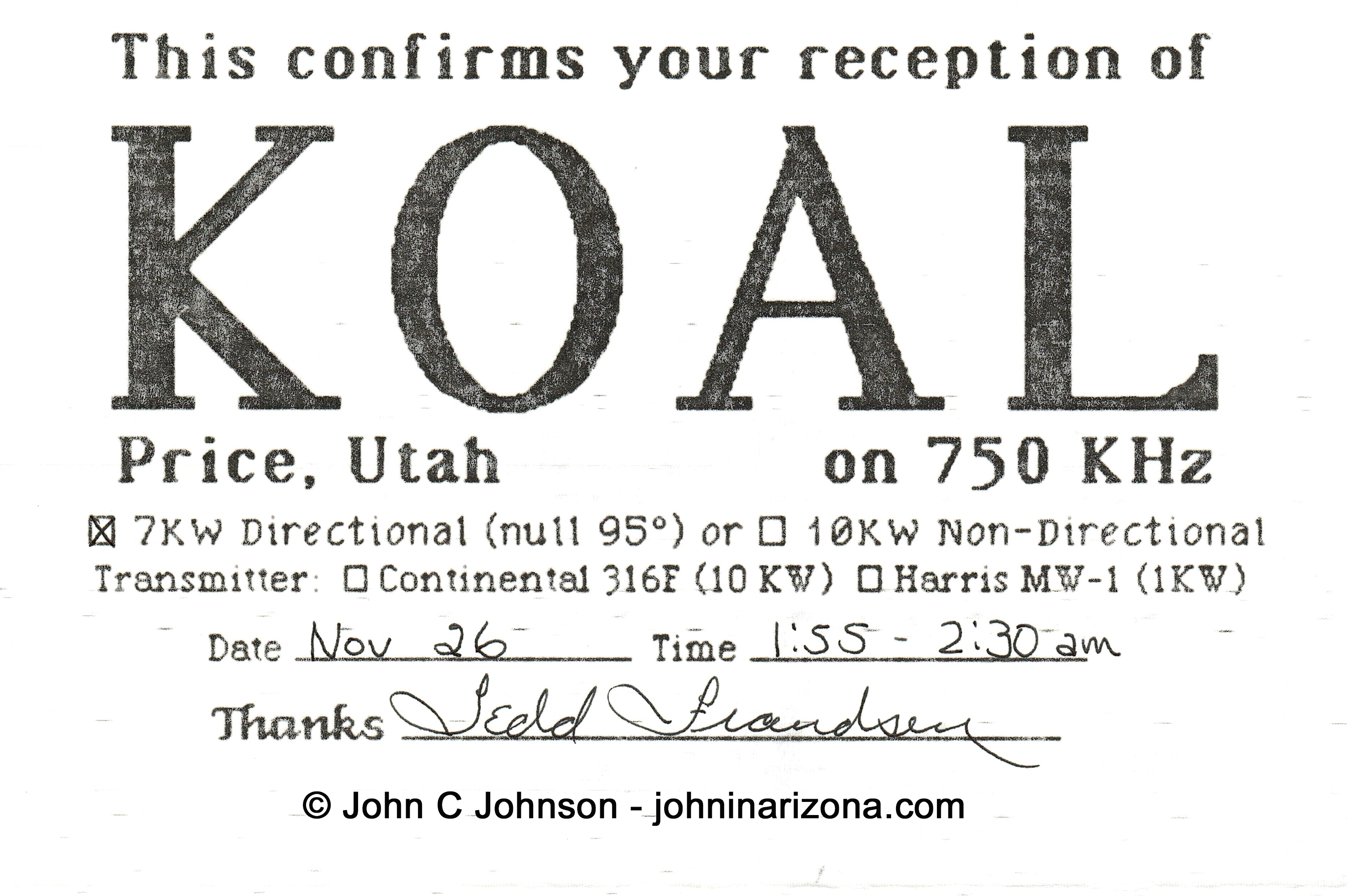 KOAL Radio 750 Price, Utah